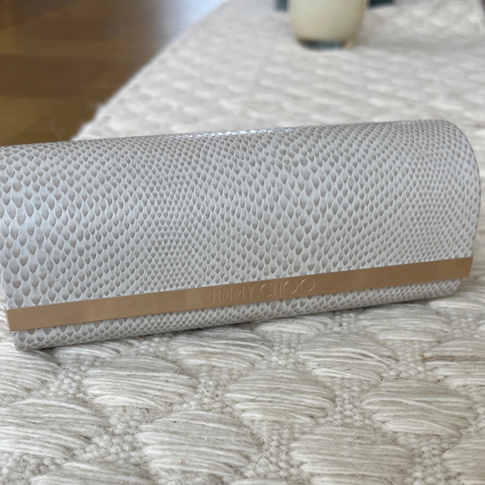Jimmy Choo Beige Snake Print Sunglasses Case